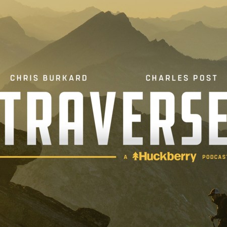 The art for the new Huckberry podcast "Traverse," with hosts Chris Burkard and Charles Post