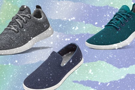 a collage of Allbirds Gifts on a snowy background