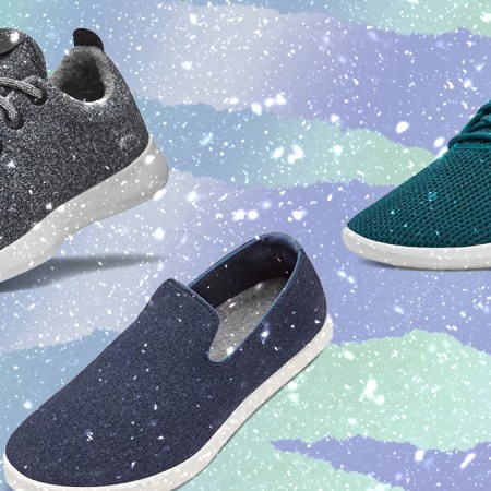 a collage of Allbirds Gifts on a snowy background