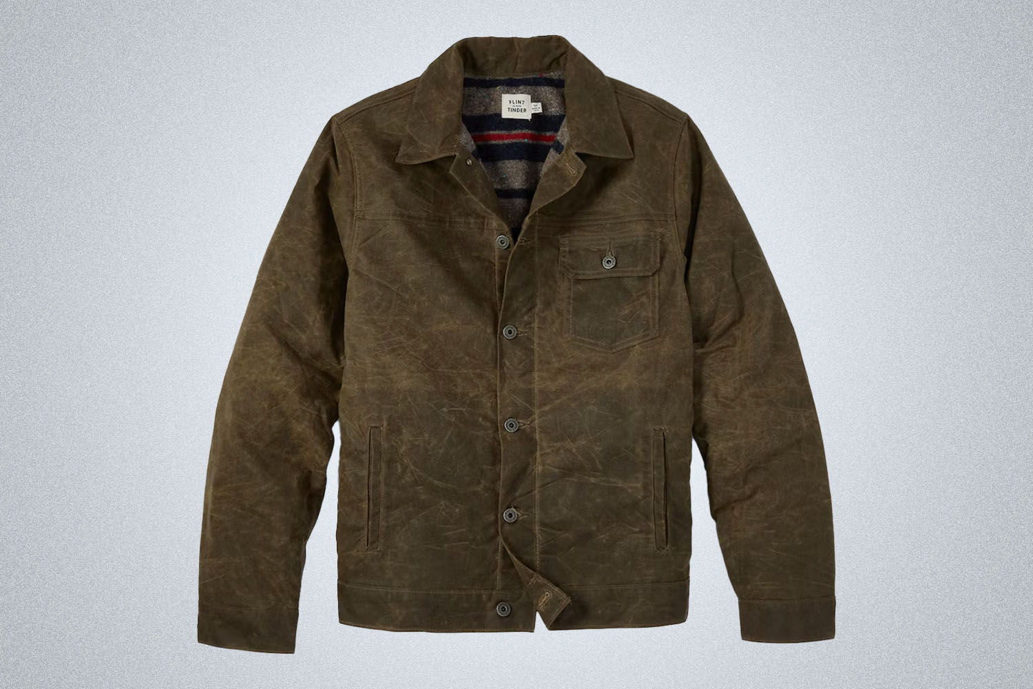 Flint and Tinder Wool-Lined Waxed Trucker Jacket