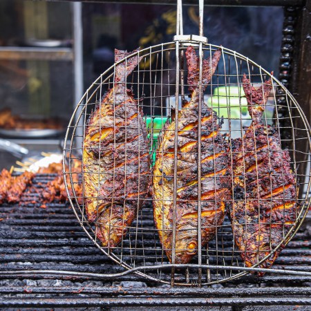 Grilled fish at Lankasta hotel road eatery ready to be served to customers during Eid-Ul-Fitr celebrations in Eastleigh