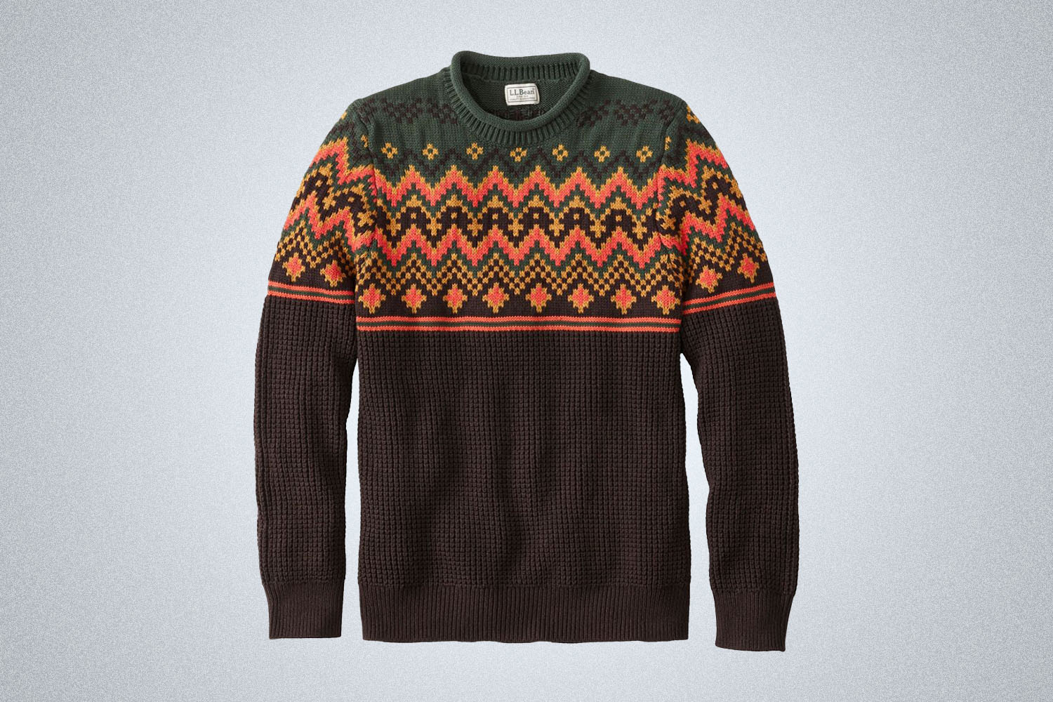 L.L. Bean Organic Cotton Crewneck Fair Isle Sweater