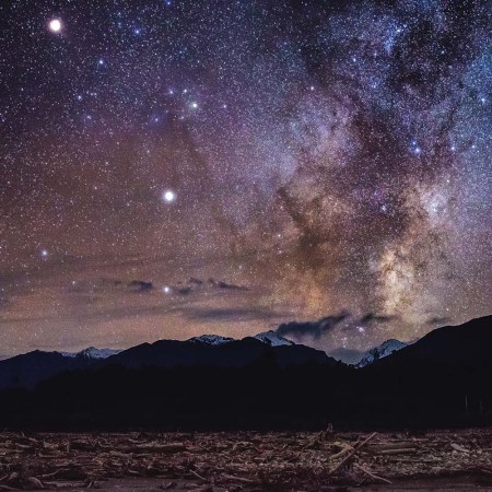 Milky Way over the Southern Alps in New Zealand