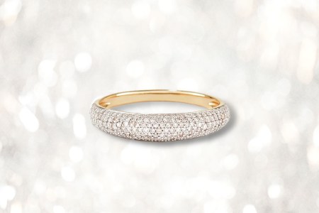 Mejuri Pavé Diamond Thin Dôme Ring