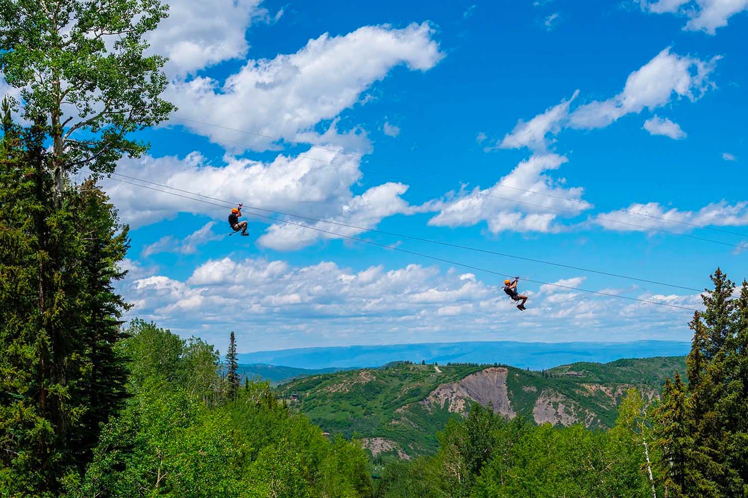 Zipliners in Snowmass