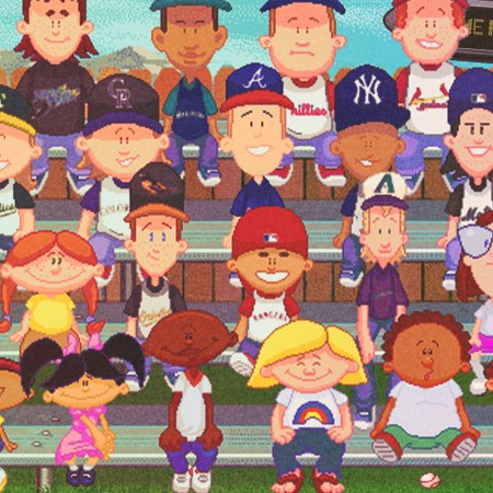 A screengrab of the homepage in "Backyard Baseball 2001."