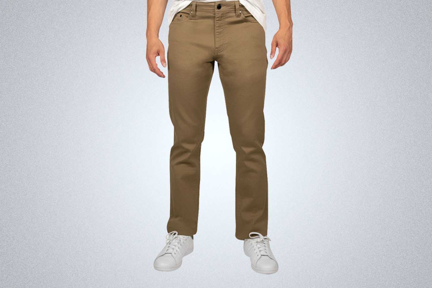 Khaki Straight Fit Stretch Traveler Pant