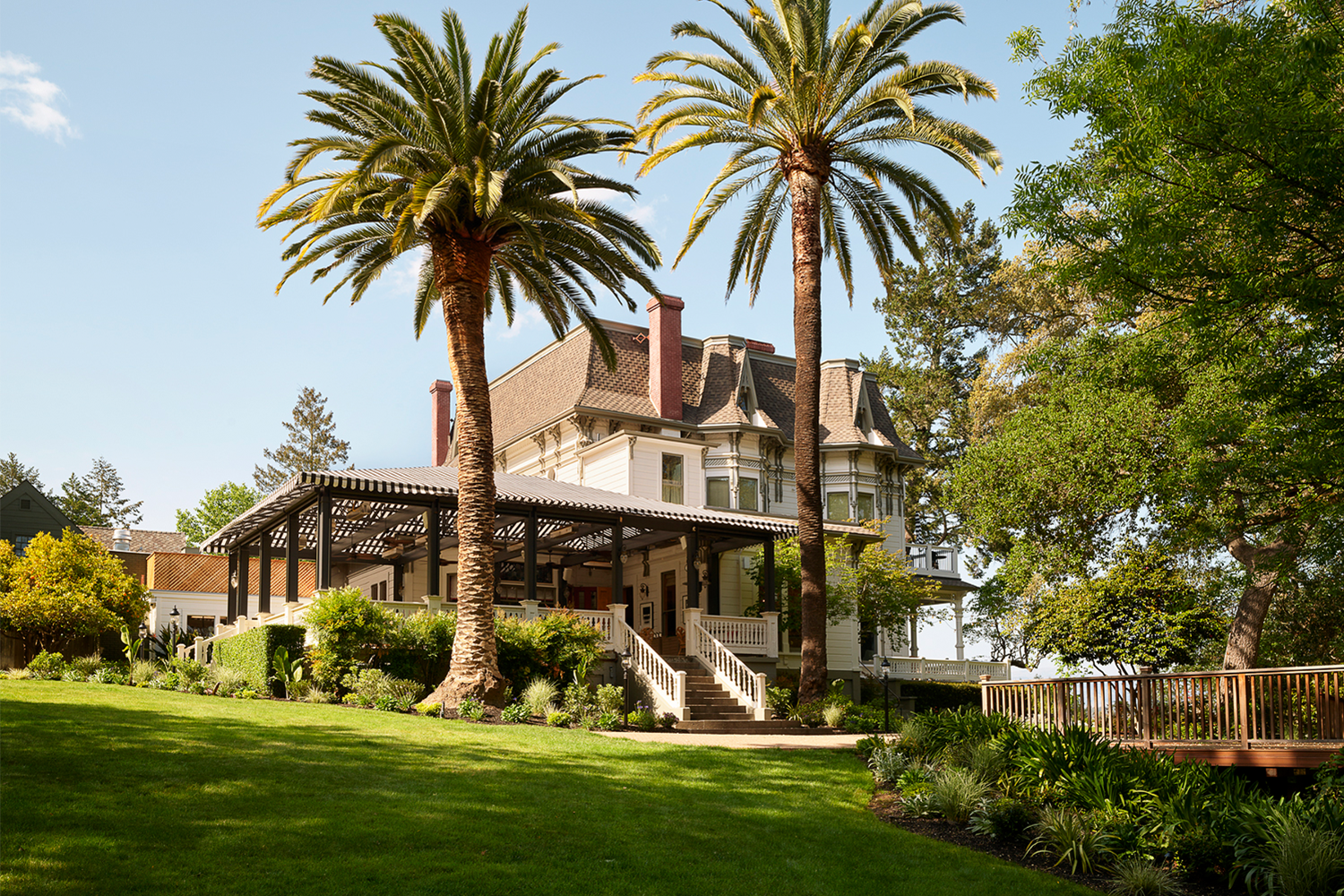 The Madrona hotel sits on a hill in Healdsburg, California. We visited the boutique hotel after its recent $6 million renovation.