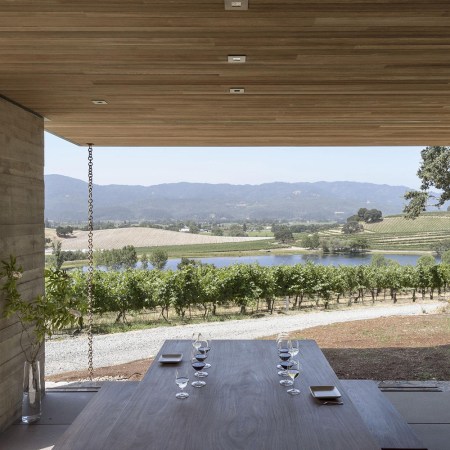 One of the tasting pavilions at Quintessa winery in Napa Valley, California