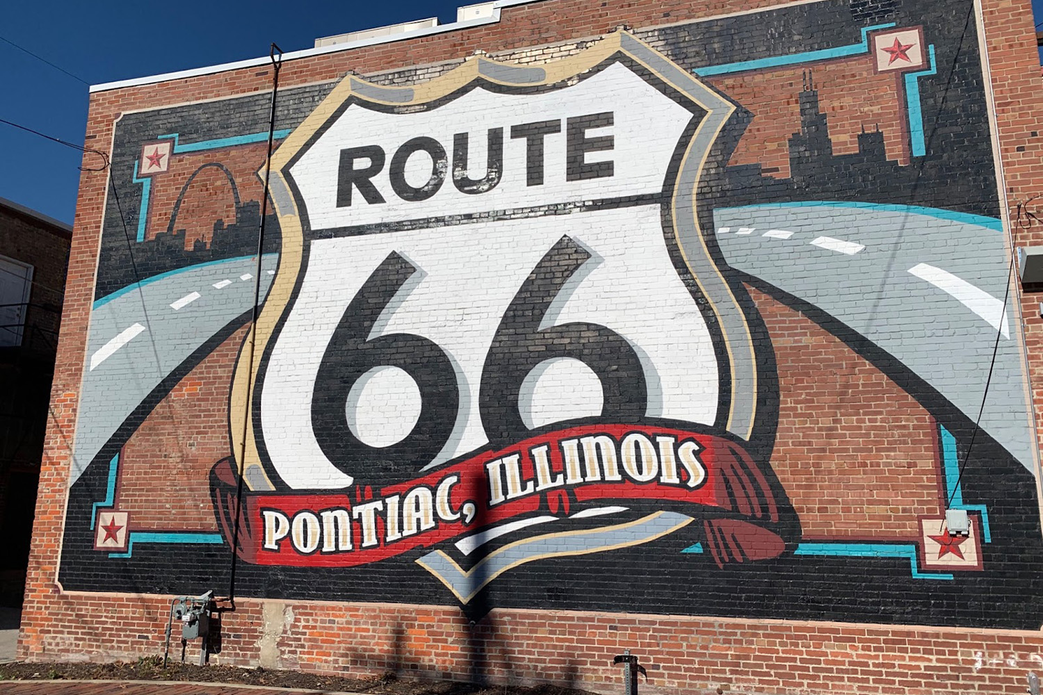 Backside of the Route 66 Association Hall of Fame and Museum, Pontiac, IL.