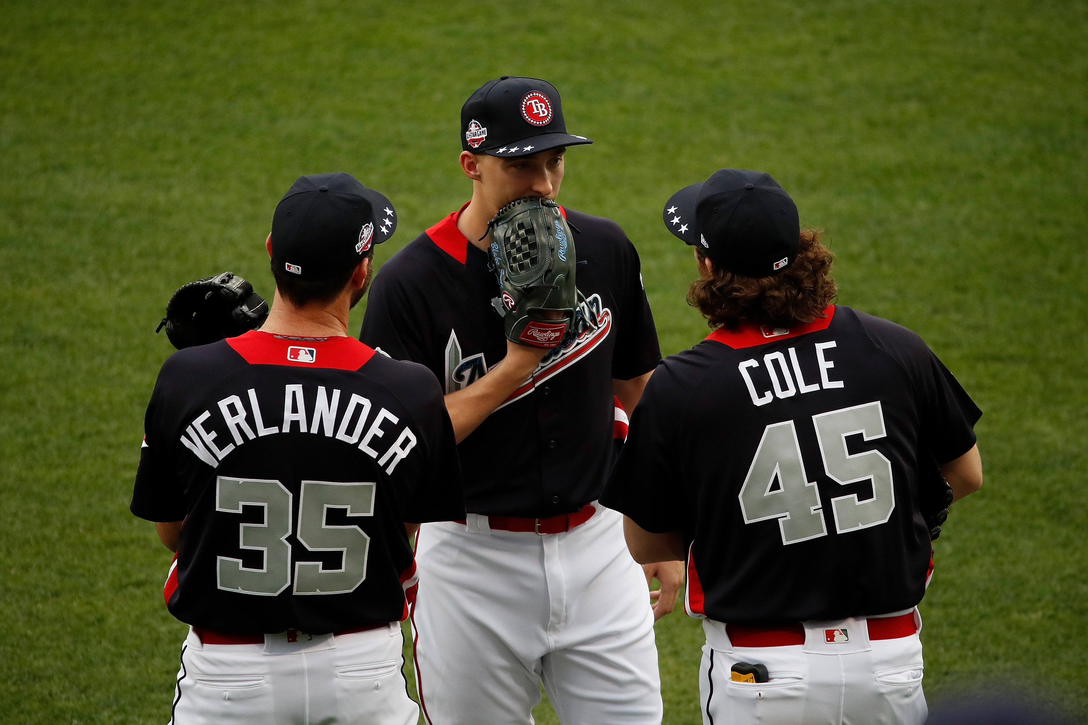 Justin Verlander and Gerrit Cole at the All-Star Game.