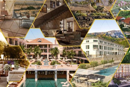 A collage of luxury hotels and resorts that are opening in 2023. In our rundown, we pick the best to travel to in the new year.