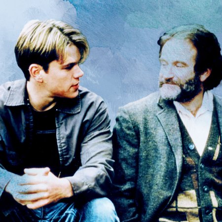 Matt Damon and Robin Williams in "Good Will Hunting"