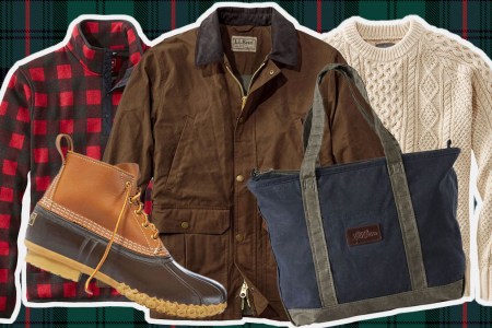 a collage of items from the L.L. Bean Winter Sale Event on a grey background