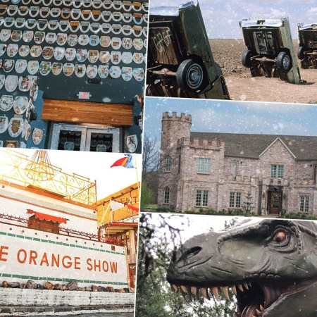 The best roadside attractions in Texas include a llama castle, dinosaur park, Stonehenge replica and toilet seat museum