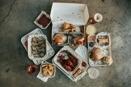 Spread from Birdbox restaurant in san francisco