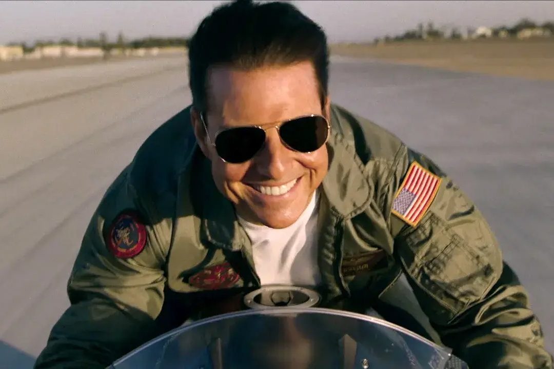 Tom Cruise riding a motorcycle in "Top Gun: Maverick." Reportedly, China has abandoned it ripoff of the blockbuster