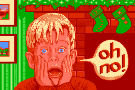 A pixelated graphic of Kevin McCallister from "Home Alone."