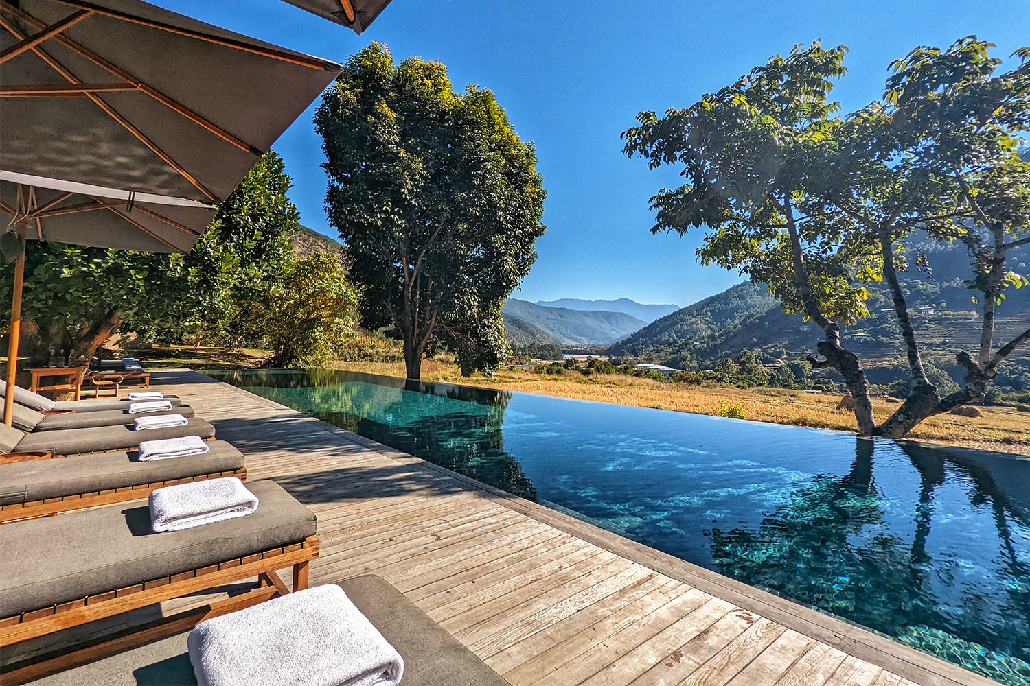 The pool at Amankora's Punakha lodge in Bhutan