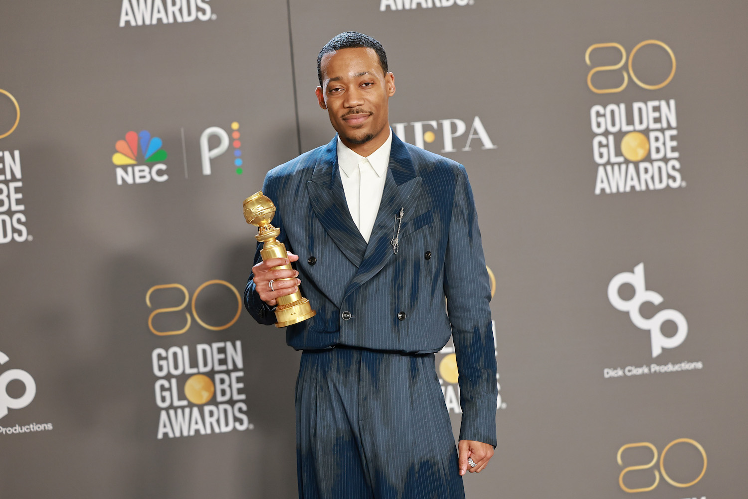 Tyler James Williams in Amiri at the 80th Golden Globe Awards