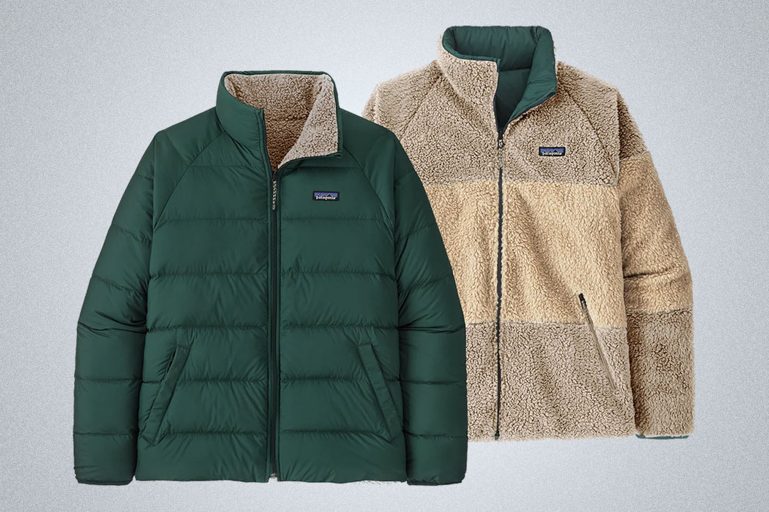 Most Versatile Puffer: Patagonia Reversible Silent Down Fleece Jacket