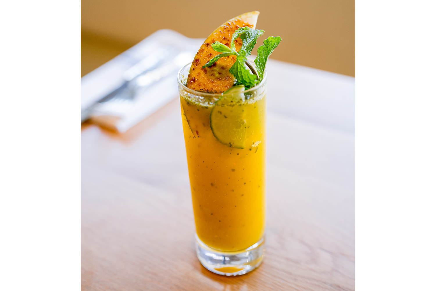 The Mango Ginger-Jito mocktail at Saffron