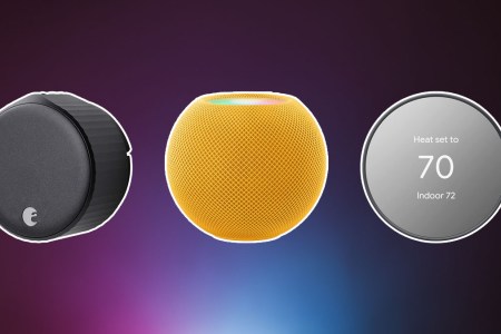 Smart Home devices on a purple abstract background