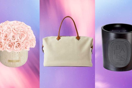 Flowers, weekender bag and a candle, all great splurge worthy gifts to give this Valentine's Day 2023