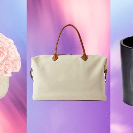 Flowers, weekender bag and a candle, all great splurge worthy gifts to give this Valentine's Day 2023