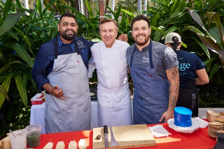 Daniel Boulud (center) with Pushkar Marathe (left) of Stage Kitchen.