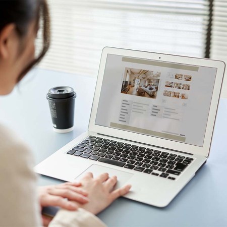 A woman at a desk looking at a real estate listing. Listings and other real estate work might be done now by ChatGPT, an AI-assisted chatbot.