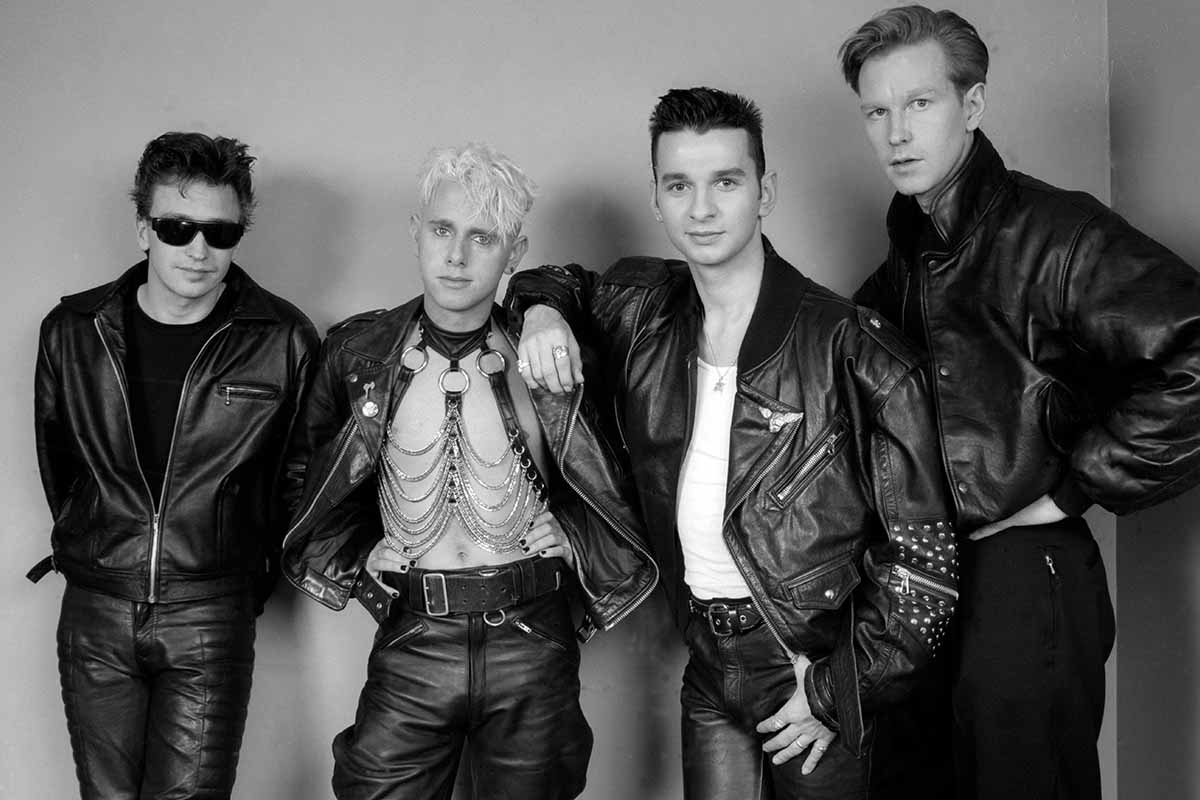 English electronic pop band Depeche Mode (L-R) Alan Wilder, Martin Gore, Dave Cahan, Andy "Fletch" Fletcher pose for a portrait back stage at the US version of Top of the Pops on December 7, 1987 in Hollywood, CA. A 1987 song by the band was recently used in HBO's "The Last of Us"