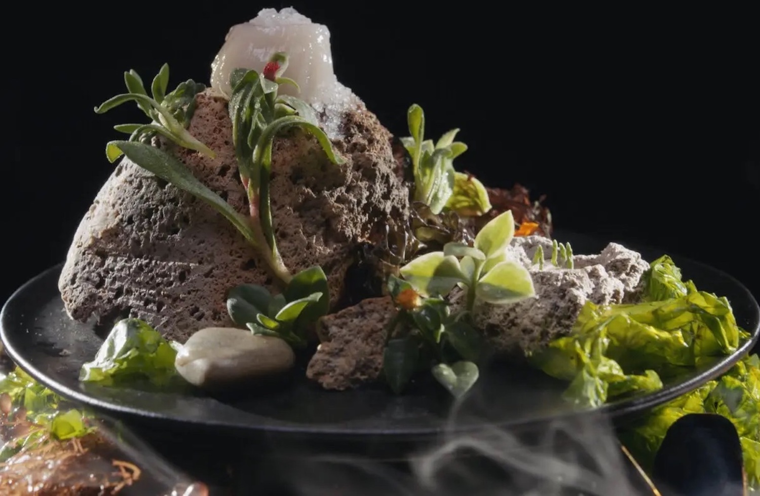 the island raw scallop dish from the menu movie