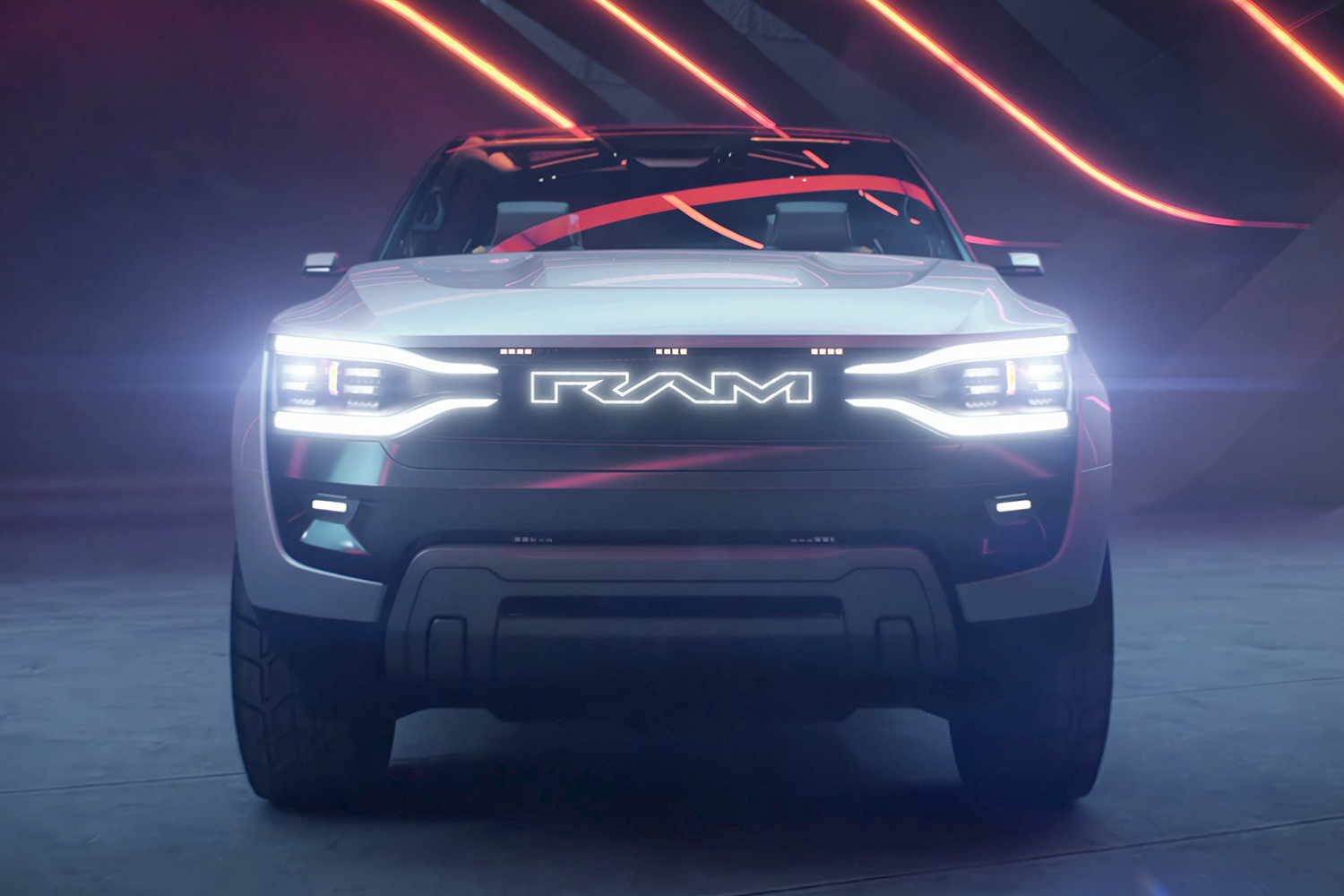 The Ram Revolution BEV Concept, an electric pickup truck that was unveiled at CES 2023