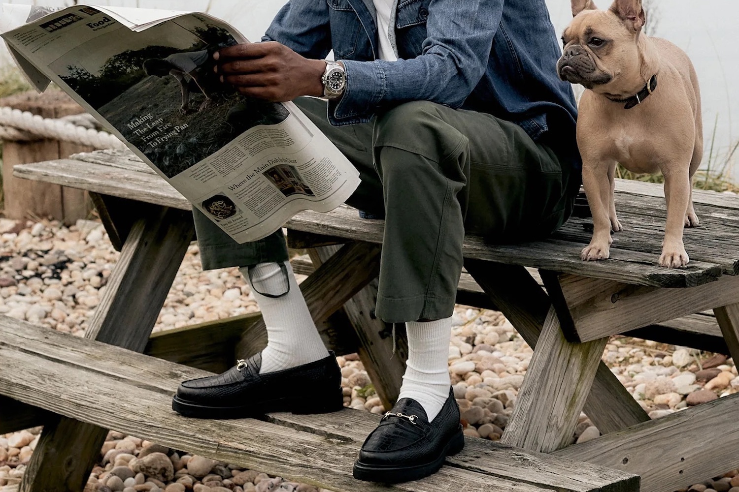 a model in Blackstock & Weber loafers