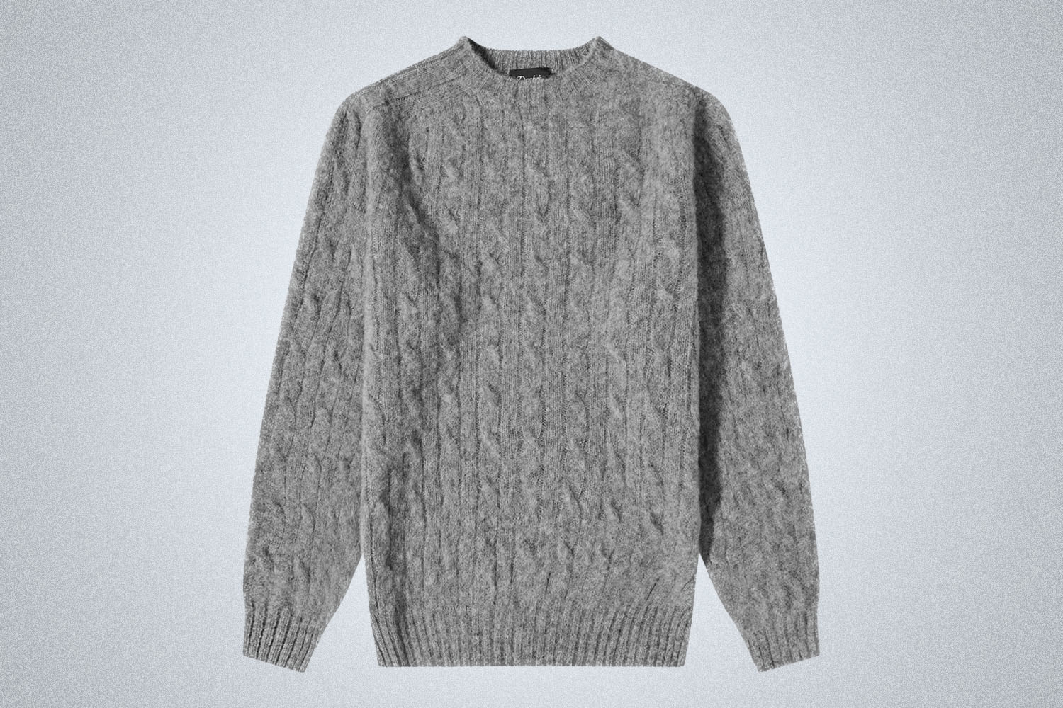 Drake’s Brushed Shetland Cable Crew Knit