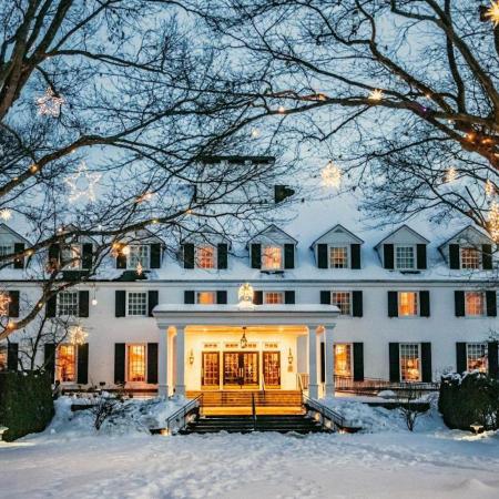 woodstock inn and resort in the winter after snowfall