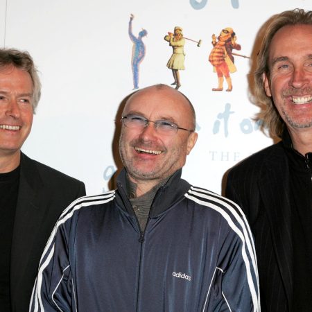 Tony Banks, Phil Collins and Mike Rutherford of Genesis.