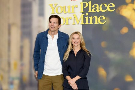 Ashton Kutcher and Reese Witherspoon attend the photocall for Netflix's "Your Place Or Mine" at Four Seasons Hotel Los Angeles at Beverly Hills on January 30, 2023.