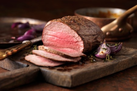 Chateaubriand roast cooked medium rare