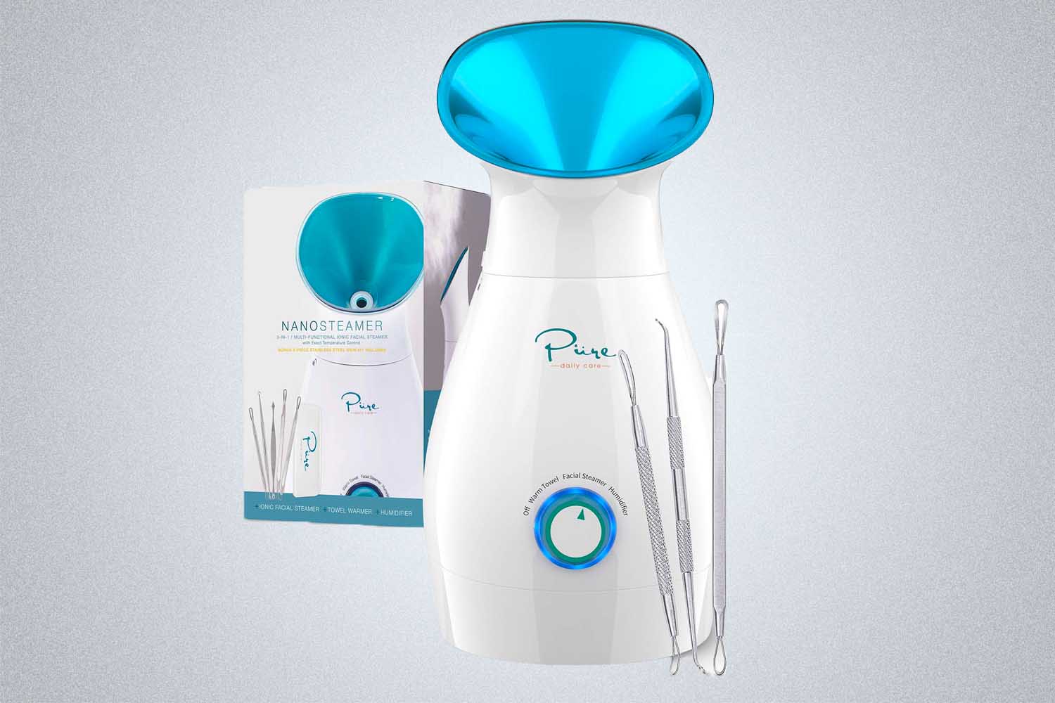 NanoSteamer Large 3-in-1 Nano Ionic Facial Steamer with Precise Temp Control