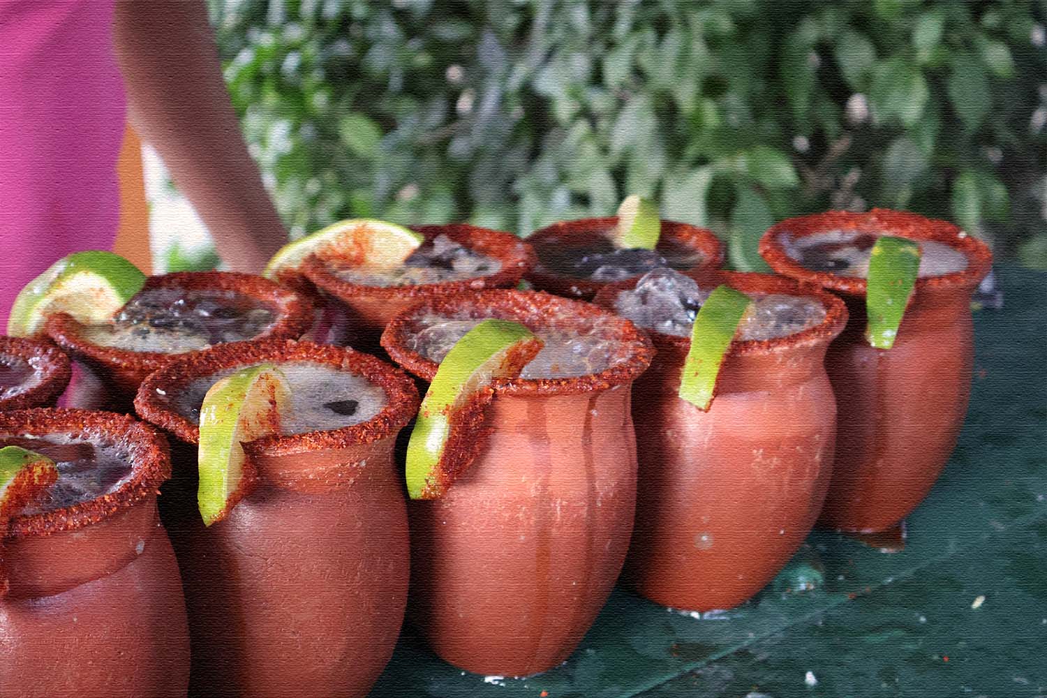 A row of cantaritos