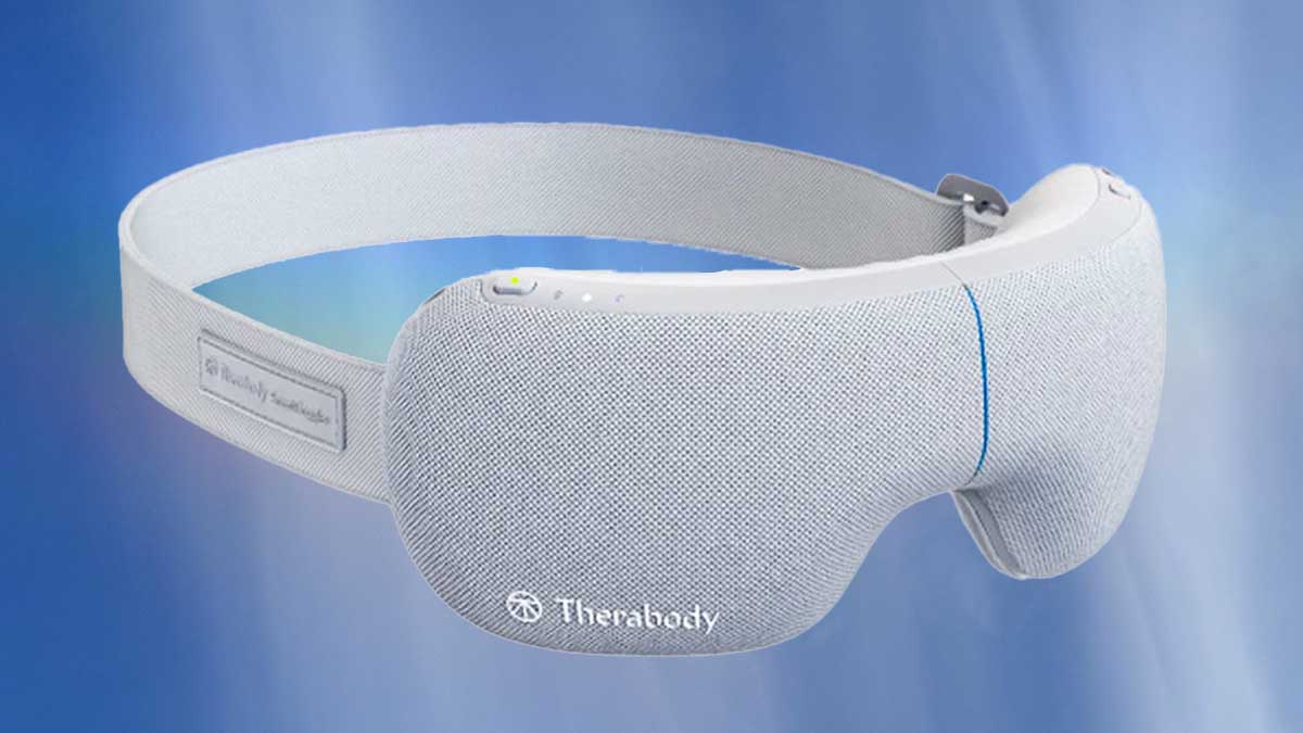 Therabody SmartGoggles, on a blue background