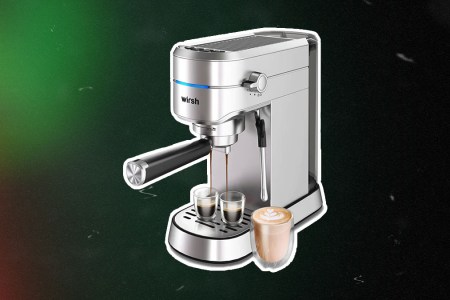 The Wirsh 15 Bar Espresso Maker on an abstract background