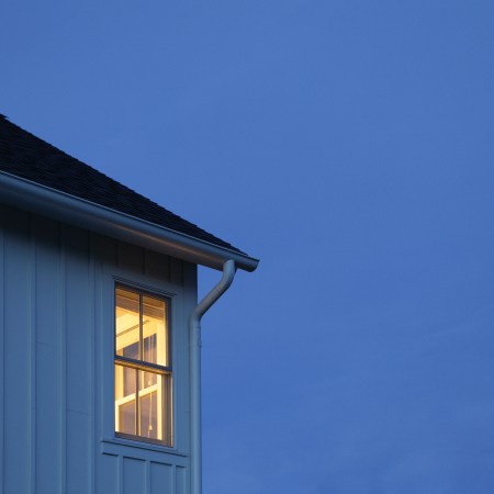 A bedroom light on in the middle of the night.