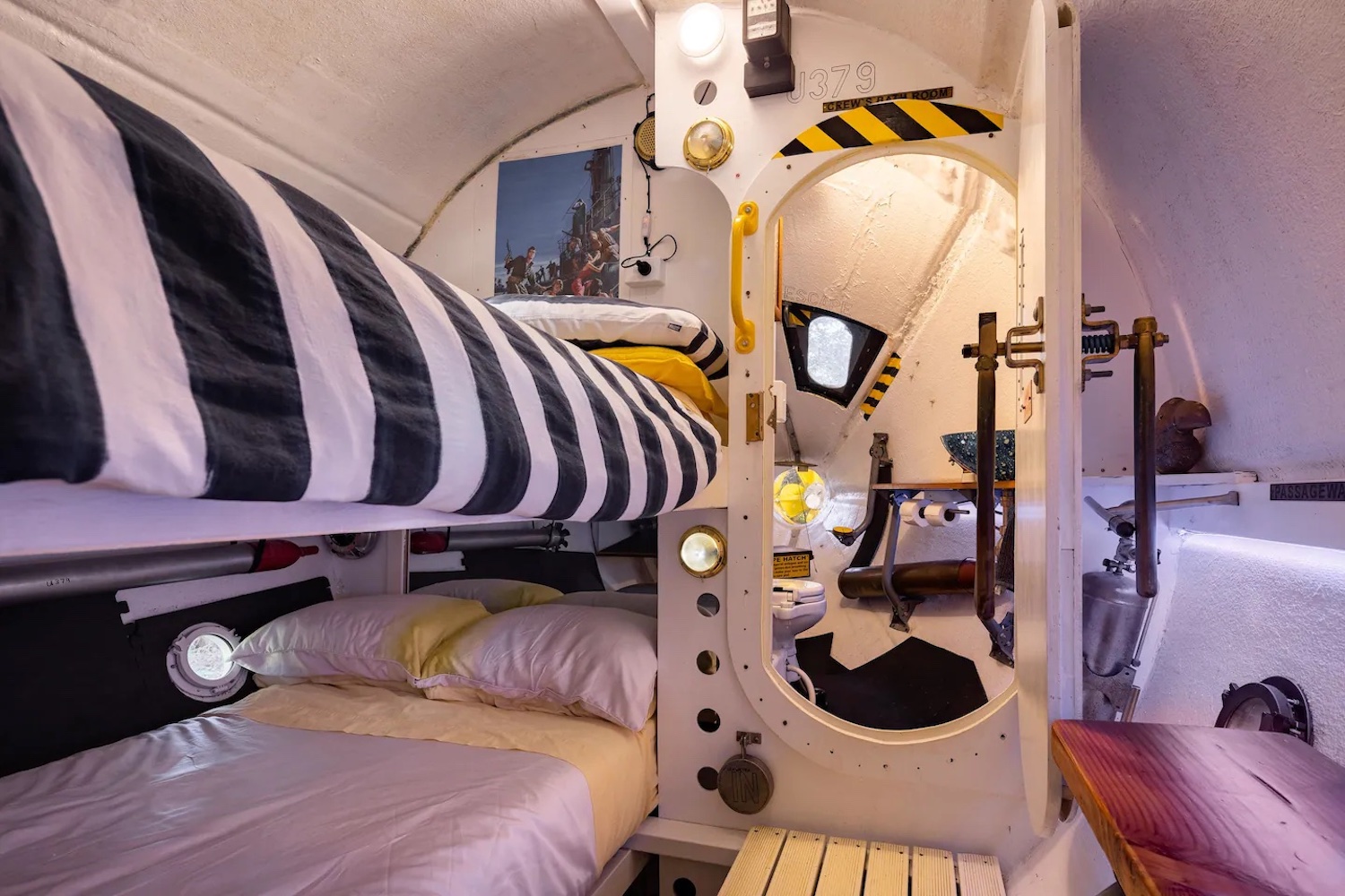 bedroom yellow submarine airbnb