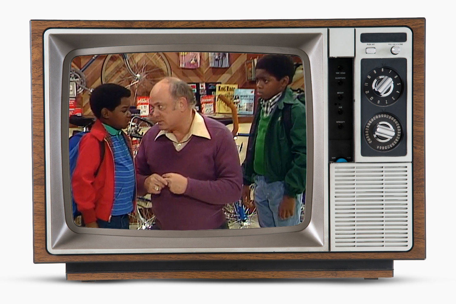 Diff'rent Strokes in 1983: Conrad Bain as Philip Drummond, Gary Coleman as Arnold Jackson, Todd Bridges as Willis Jackson, Dana Plato Kimberly Drummond