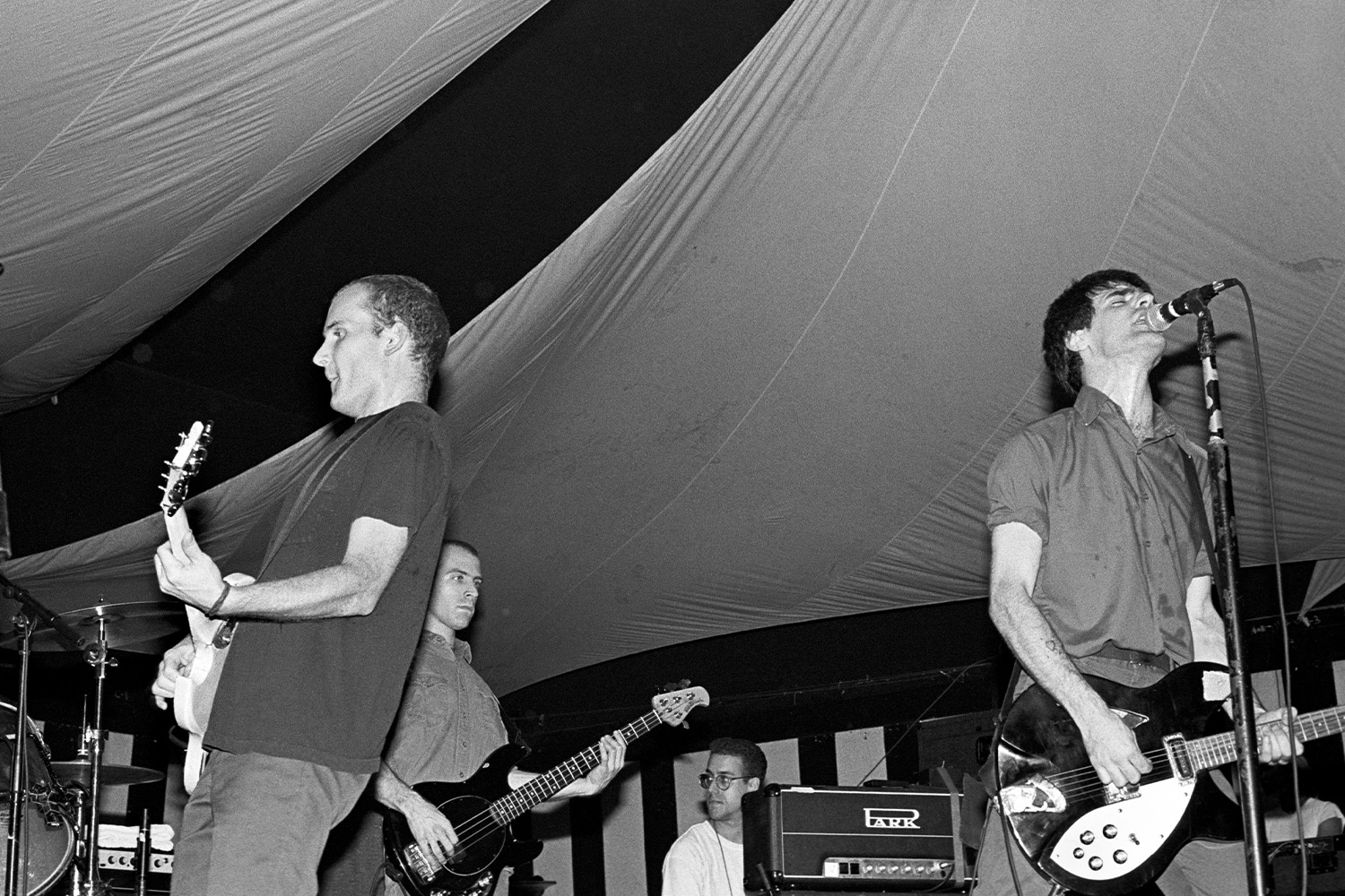 Fugazi performing at Roseland in New York City on September 23, 1993.