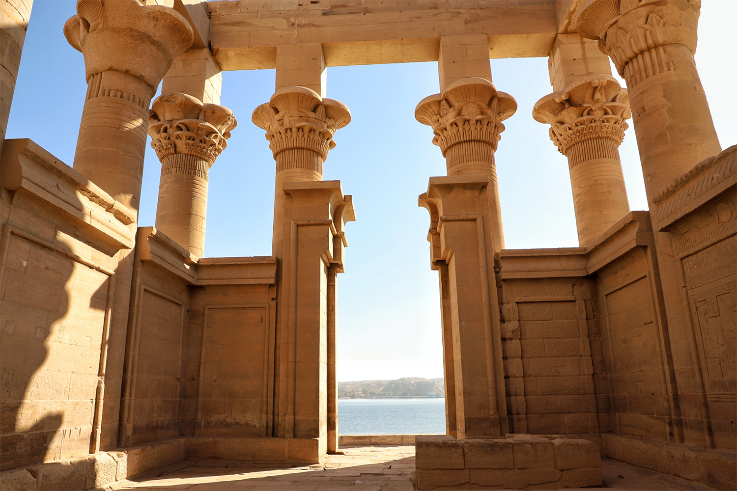 The Philae temple complex on Agilkia Island in the Nile River