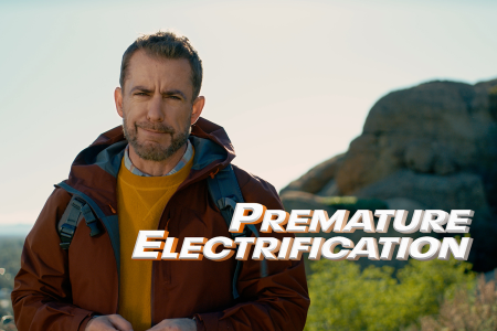 Jason Jones in "Premature Electrification," the Super Bowl ad for the Ram 1500 REV, an electric pickup truck